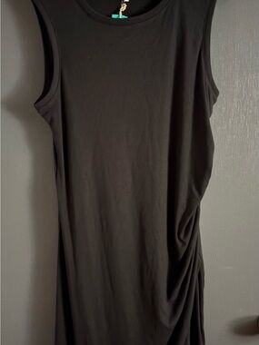 Z Supply Black Sleeveless Ruched Side Tank